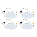 HALO HLBT 6-Inch Slim LED Trim 6 Pack for New Construction/Remodel with Selectable Color Temperature, Indoor/Outdoor, Dimmable - 6-Pack - HLBT609FS5-6pk
