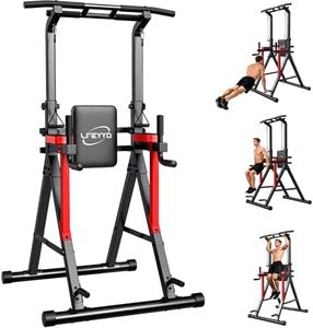Pull Up Bar Free Standing, 13-Level Adjustable Height Dip Station Yellow