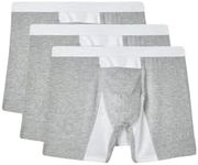 SilkCut Mens Boxer Briefs with Horizontal Fly, Pack of 3 (US, Alpha, Small, Regular, Regular, Grey)