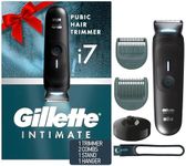 Gillette i7 Intimate Men’s Premium Pubic Hair Trimmer, Holiday Gifts for Men, Waterproof LED Body Hair Trimmer for Men, Manscaping Body Groomer