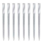 Diamond Nail File 8 Pack Stainless Steel Double Sided File Buffer for Nail Polish, Nail File for Gel and Acrylic