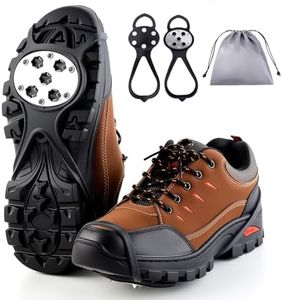 LACE INN Ice Grips for Shoes and Boots - Footwear Traction on Ice, Snow & Multi-Terrain Surfaces - Elastic/Cold Resistant/Easy On/Off/Abrasion & Rust Resistant Ice Cleats- Unisex