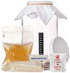 1 Gallon Kombucha Starter Kit - with SCOBY, Sugar, Tea, Glass Jar, Ph Strips and thermometer (Deluxe Kit)