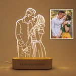 Magic Lunar Custom 3D Photo Lamp Personalized Portrait Illusion Night Light Cube Light Up Picture Engraved Plaque Frame Things Remembered 21th Birthday Gifts Using My Own Photos for Men Women Him Her