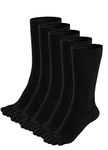 PUTUO Mens Toe Socks Cotton Five Finger Socks Sports Running Crew Socks, UK Men's shoes 6-10, Black-5 Pairs