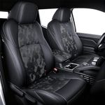 bgucar Leather Seat Covers Custom Fit for 2024-2026 Tacoma Gen 4th Double Cab - Fully Covered - Fit Like a Glove - Center Console Armrest Covers Included - Camouflage Black & Black Stitching