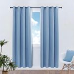 MANGATA CASA Light Blue Blackout Curtains Grommet 2 Panels for Bedroom-Window Curtain Panel for Living Room-Darkening Thermal Drapes(Light-Blue 52x84Inch)