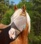 Fly Masks for Horses without Ears – Non-Heat Transferring Mesh – 70% Uv Protection Breathable Fly Mask for Equines – Gentle to Eyes and Forehead – Full Size Horse – Horse Fly Mask