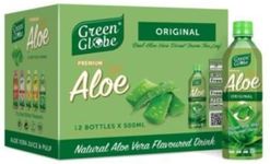 Green Globe Aloe Vera Juice Drink 500 ml | Original Aloe Vera Juice for Hair and Skin | Bundle Pack | (Original Aloe Vera Drink, Pack of 12)