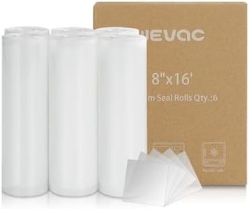 Wevac Vacuum Sealer Bags 20cmx5m Rolls 6 pack for Food Saver, Seal a Meal, Weston. Commercial Grade, BPA Free, Heavy Duty, Great for vac storage, Meal Prep or Sous Vide (8”x17')