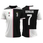 TRADITION KNITWEARS Ronaldo 7 Sports Soccer Football Portugal Jersey T-Shirt (Kid's, Boy's & Men) Regular Fit (Black & White)