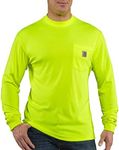 Carhartt Men's High Visibility Force Color Enhanced Long Sleeve Tee,Brite Lime,Large