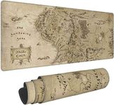 Wonmpd Gaming Mouse Pad XL Extended Large Mouse Mat Desk Pad 31.5"x11.8"x0.12",Stitched Edges Non Slip Mousepad for Computer,Office,Keyboard and Laptop-Middle Earth Map