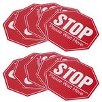 Warning Sticker, 2 Set Floor Stop Sign Sticker Safety Distancing Floor Marker Warning Decal for Public Area Use