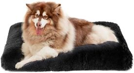 EHEYCIGA Fluffy XXL Dog Crate Pad, Plush Faux Fur Dog Bed for Extra Large Dogs, Calming Anti Anxiety XXL Dog Bed for Crate, Washable Soft Warm Dog Crate Mat with Non-Slip Bottom, Black