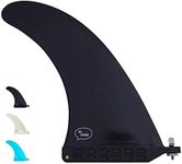 Ho Stevie! Longboard/SUP Center Fin + Free No-Tool Screw - Easy Installation - Stronger Than Regular Nylon Fins (Black, 10 inches)