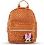 Disney Minnie Mouse with Polka Dots Mini PU Leather Backpack Purse with Adjustable Straps 10 Inch (Brown, One Size)