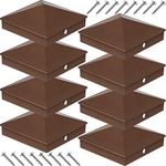 8 Pack 4x4 Aluminum Pyramid Post Caps Cover Fence Post Top Caps for 4'' x 4'' Nominal Posts (Actual 3.5'' x 3.5'') Deck Post Caps with Screws for Outdoor Fence Deck Mailbox Dock Posts