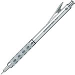 Pentel GraphGear 1000 0.5 MM Mechanical Drafting Pencil | Metal Clip With Retractable Mechanism | Dual Metal & Rubber Grip | Pack Of 1 | Silver & Black (PG1015)