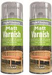 2 x 400ML Clear Varnish Professional Matt Finish Spray Wood Color Paint All Purpose