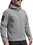FREE SOLDIER Men's Outdoor Waterproof Soft Shell Hooded Military Tactical Jacket (Glacier Gray 3X-Large/US)