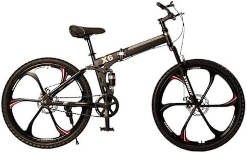 STURDY BIKES Foldable Magnesium Alloy Wheels MTB with Single Speed and Dual DISC Brakes (Black)