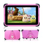 weelikeit 7 Inch Kids Tablet, Android 11 Tablet PC for Kids, IPS HD Display Kids Tablet with 2GB RAM 32GB ROM, Parental Control, WiFi, Dual Camera, Built-in Proof Case and Stylus(PINK)