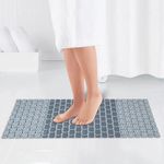 HomeCloud Shower Mat |Elevate Your Bathing Experience TPE Anti-Slip Spa Shower Mat with Suction Cups for Unrivaled Safety and Comfort | L70xW40cm (Silver/Grey)