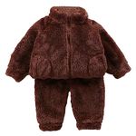 UVIPC Toddler Baby Baby Boys Girls Winter Clothes Set Zipper Tip And Fleece Pants 2 Piece Set