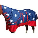 HILASON American Flag 81 in 1200D Waterproof Winter Horse Blanket Neck Cover Belly Wrap | Horse Blanket | Horse Turnout Blanket | Horse Blankets for Winter | Waterproof Turnout Blankets for Horses