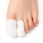 Bukihome 12 Pack Toe Protectors, Silicone Toe Caps to Cushion Toe Blister, Corn, Callus, Great for Running, Walking, Stop Toe Pain. (White)