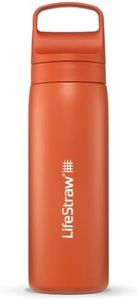 LifeStraw Go Series – Bouteille filtrante isotherme en acier inoxydable pour voyage et usage quotidien, 532 ml, orange Kyoto