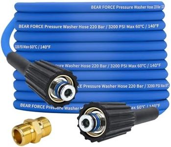 Super Flexible Pressure Washer Hose M22 Brass Fitting 32ft 1/4" 3200PSI, Kink Resistant Extension Hose,Power Washer Hose Replacement for Ryobi, Troy Bilt, Greenworks, CRAFTSMAN Most Brand Power Washer