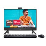 Dell Inspiron 24 5415 All in One Desktop - 23.8-inch FHD (1920x1080) Touchscreen Display, AMD Ryzen 5-7530U, 16GB DDR4 RAM, 1TB SSD, AMD Radeon Graphics, Windows 11 Home, Onsite Service - Black