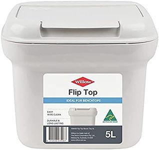 Willow Flip Top Tidy Waste Bin, 5 Litre Capacity, White/Charcoal