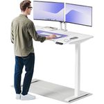 Desktronic HomeOne Standing Desk – 140 x 70 cm Height Adjustable Desk with Electric Dual Motor, Touchscreen Controller & Integrated USB/USB-C, 3 Memory Presets