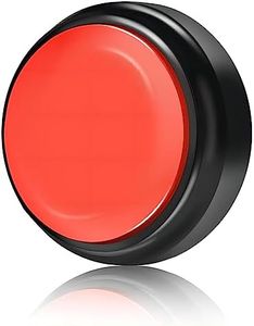 Record Talking Button Easy Button Recording Voice Button Funny OfficeToys Multifunctional Dog Buttons Talk for Communication-Classroom-Friendly Recordable Sound Buttons Buzzer Button（Black+Red