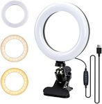 A Pick One Ring Light, Selfie Ring Light with Clip On, Ring Light for Phone,Self Broadcasting and Live Streaming, Led Ring Light 6.3" with 3 Dimmable Color, 11 Brightness Level