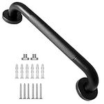 Bath Grab Rails Staircase Handrails with Anti-Slip Grip 30CM Black Coated Handrail Stainless Steel Banister Grab Bar Knurled Bath Handle for Indoor and Outdoor