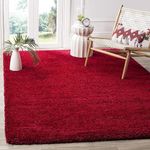 zeff Enterprises Polyester Anti Slip Modern Fluffy Fur 3D Shaggy, Rug/Carpet for Living Room, Bedroom (red, 3x5 feet,36x60cm)