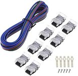 8pcs 5050 Strip 4 Pin Wire Adapter Clip LED Light Strip Connection and Extension RGB Wire Connector Kit