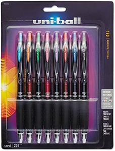 Uni-Ball 40110 Signo Gel 207 Roller Ball Retractable Gel Pen Assorted Ink Medium 8/Set