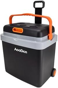 AooDen Electric Car cooler and Warmer 35 Quart(33 Liter) Capacity with draw bar and wheels, Thermoelectric Iceless Cooler for Travel, Camping, Vehicles, Truck, Home - 12V/24V DC and 120V AC