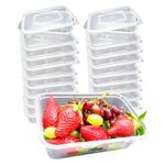 20 Pack Plastic Food Containers with Lids - Meal Prep Takeaway Container with Lids - Microwave, Freezer and Dishwasher Safe - Transparent and Durable - 500ml