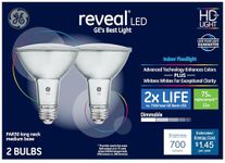 GE Reveal 2-Pack 75 W Equivalent Dimmable Flood Color-Enhancing Par30 Longneck LED Light Fixture Light Bulbs