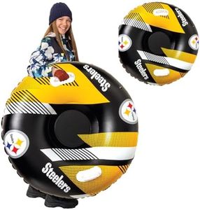 NFL Snow Tube, Heavy Duty Inflatable Sled for Tubing, Fun Winter Toys for Kids & Adults, Football Gifts for Boys - Pittsburgh Steelers