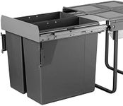 Domestique 68L Twin Slide Out Concealed Waste Bin - for a 600mm Cabinet - Bottom Mounted - Includes Optional Door Bracket