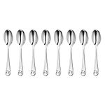 Robert Welch Ammonite Bright Cutlery Coffee/Espresso Spoon, Set of 8. Made from Stainless Steel. Dishwasher Safe.