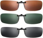 Polarized Clip On Sunglasses Anti- glare Driver Glasses Clip for Men Women (Pack of 3)