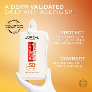 L’Oréal Paris Revitalift SPF 50+ UV Fluid – Invisible, Non-Oily, Vitamin C, 50ml